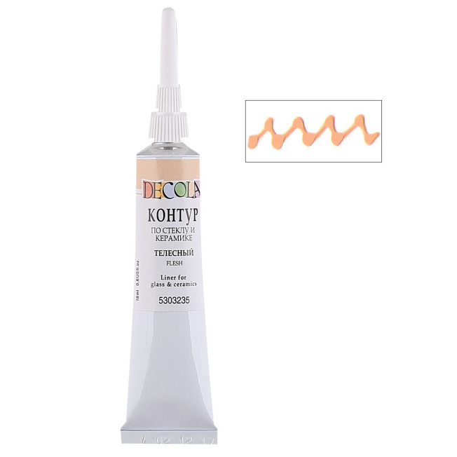 Контур "Декола" по стеклу и керамике 18мл, Телесный