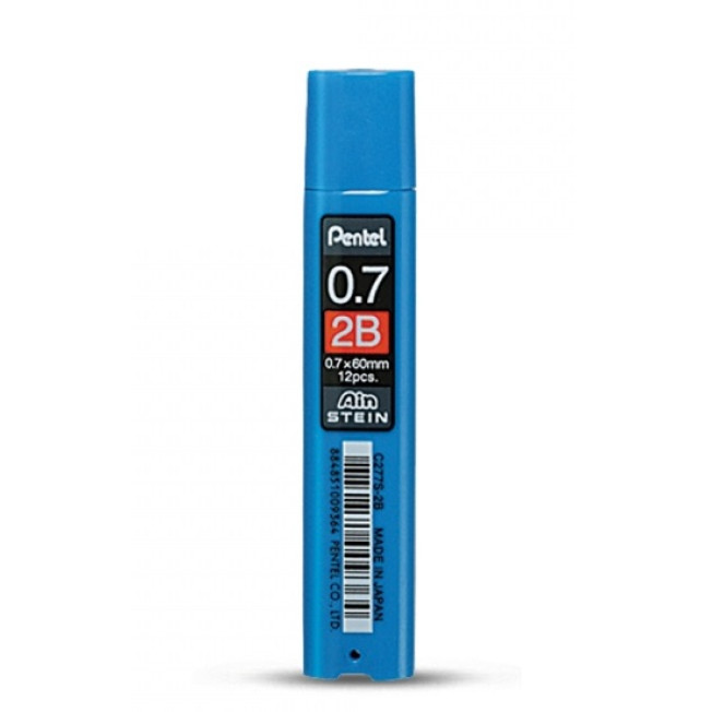 Грифели для механических карандашей Pentel Ain Stein 2B 0,7мм 12шт.
