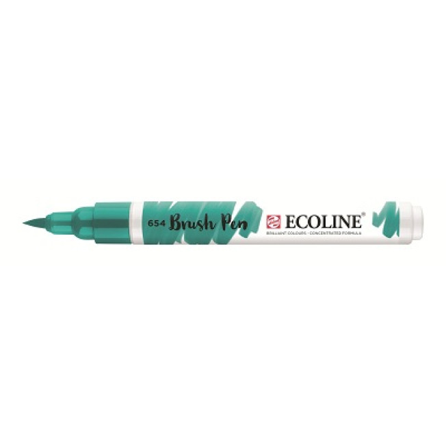Маркер акварельный Ecoline кисть 654 зеленый еловый