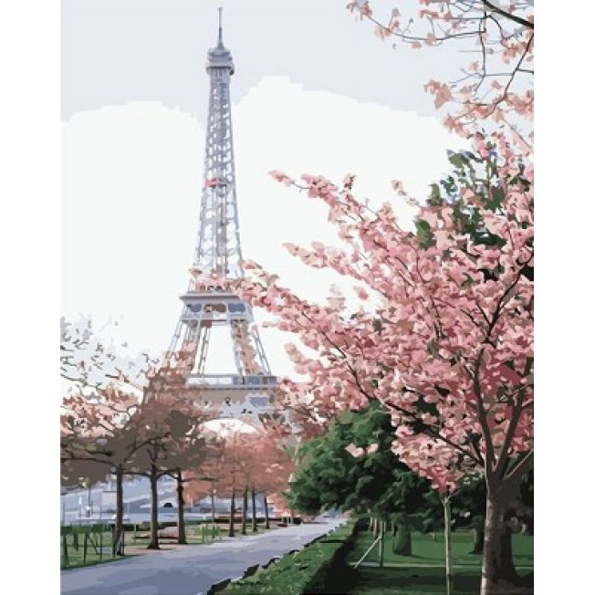 VA-2861 Картина по номерам 40*50см Лето в Париже