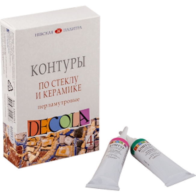 Набор контуров по стеклу и кер. перлам. "Декола" 4*18
