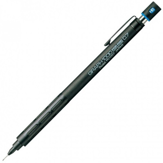 Карандаш автоматич проф Graph1000forPro 0,7мм Pentel черный корпус