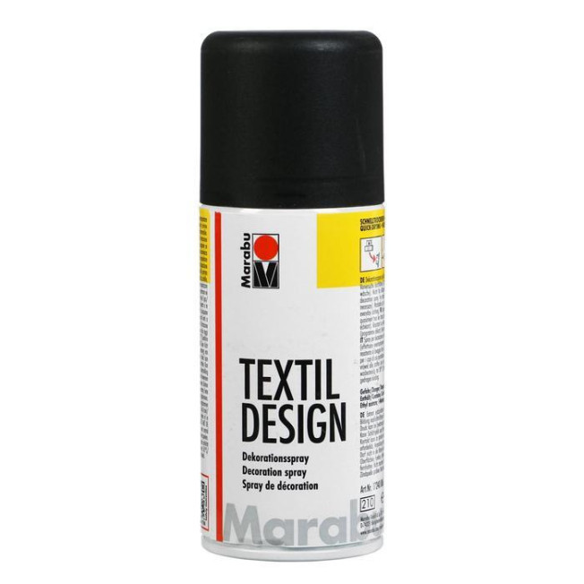 Краска в аэрозоли Hobby "Textil Design" 150мл, цвет 073 Черный, Marabu