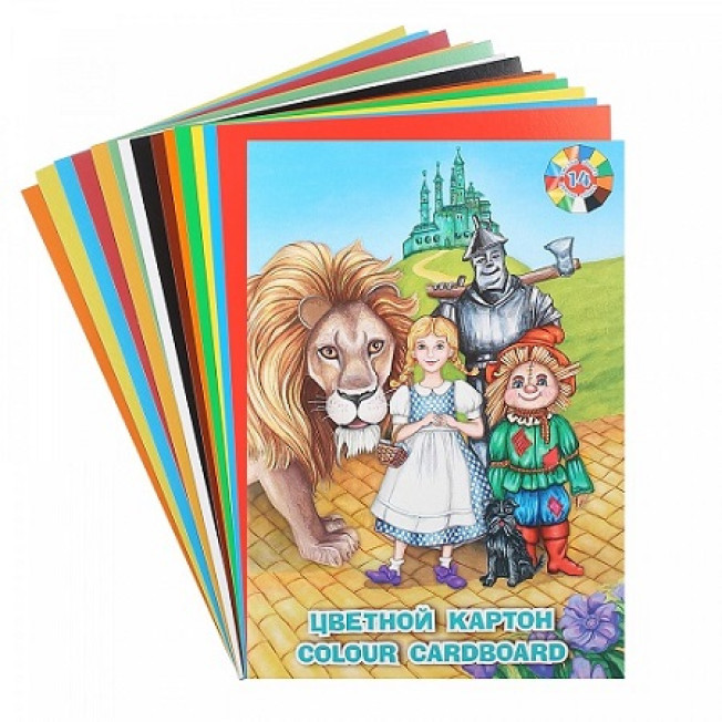 Набор цветного мелованного картона "Волшебная страна" А4 14 л. Лилия Холдинг