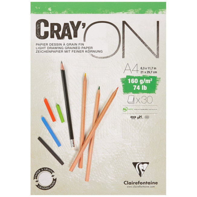 Альбом для смешанных техник "CrayON"А4 50 л 120 гр Clairefontaine