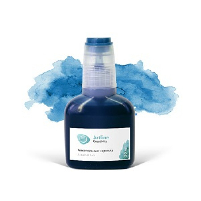Чернила алкогольные (спиртовые) Лазурно-синие 64 Artline Alcohol Ink 20 мл