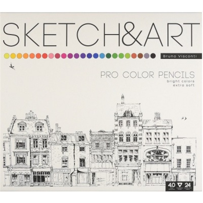 Цв.карандаши 24цв Bruno Visconti Sketch&art Color Pro
