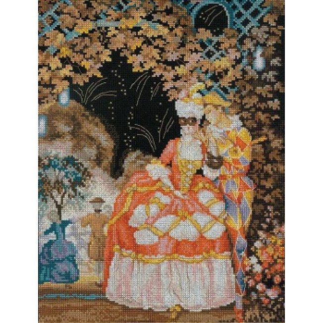 100/025 "Арлекин и дама" 26х34см