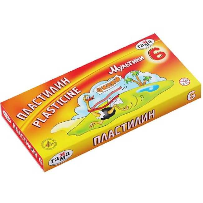 Пластилин 6цв Гамма Мультики