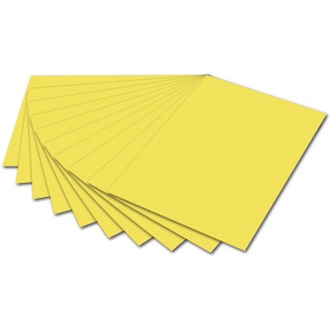 6712 Цветная бумага, 130г 50*70, желтый-лимонный