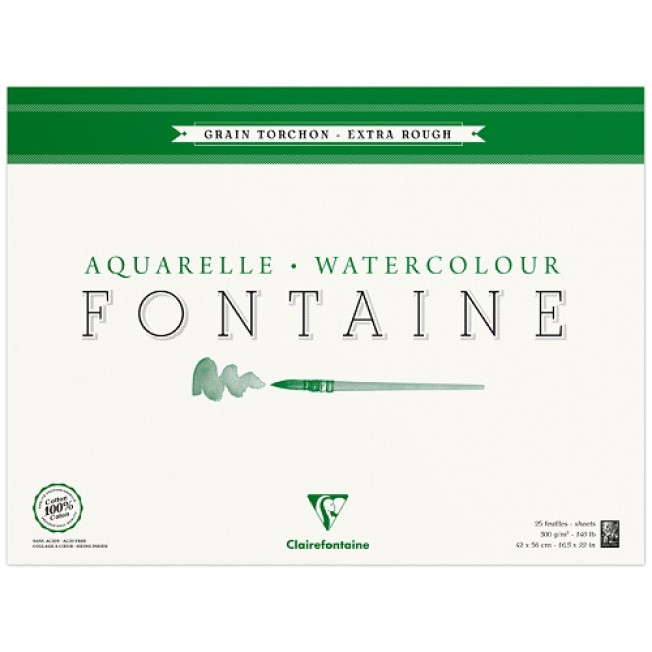 Бумага д/акв "Fontaine Grain torchon" 42*56см 300г/м хол пресс кр/з Clairefontaine