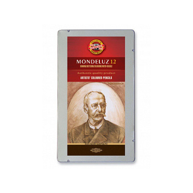 Набор аквар. кар-шей 12цв Mondeluz мет.уп. 3722 корич.
