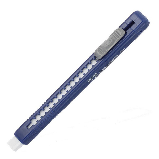 Ластик-карандаш матовый Clic Eraser синий корпусPentel