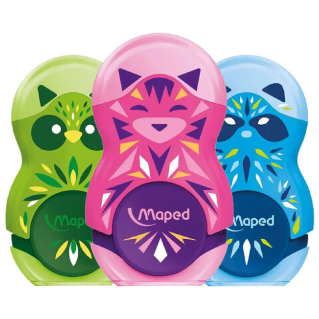 Точилка MAPED LOOPY Mini Cute с ластиком и контейнером