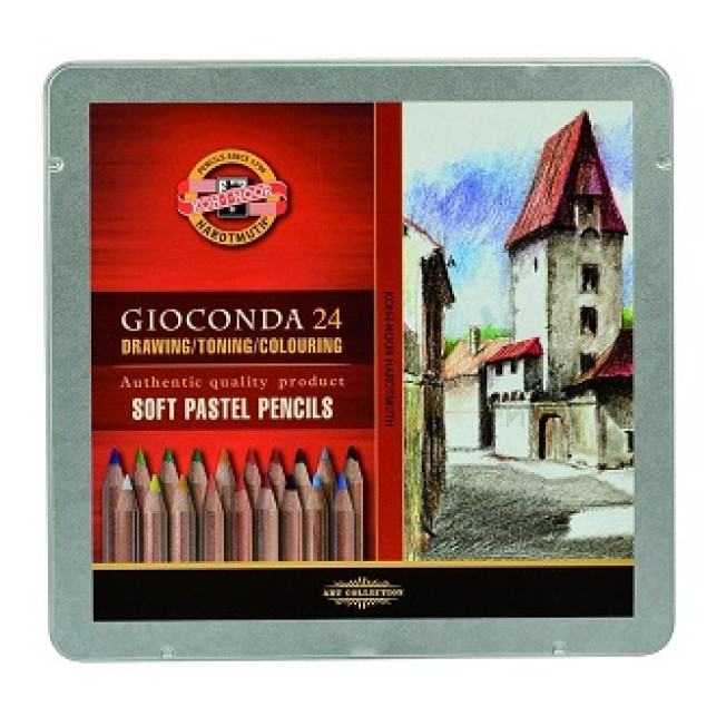Набор пастельных карандашей Koh-I-Noor "Gioconda", 24цв., метал. коробка 8828