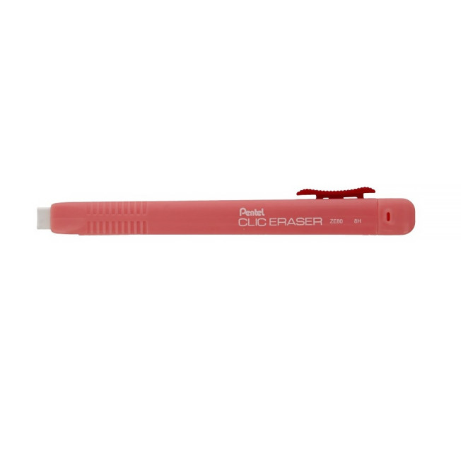 Ластик-карандаш матовый Clic Eraser красный корпусPentel