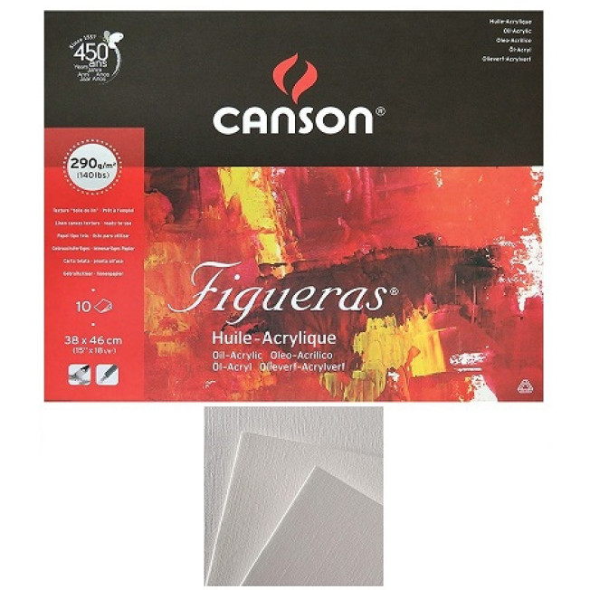 Альбом-склейка для масла Figueras 290г 46*38см 10л, "холст" CANSON