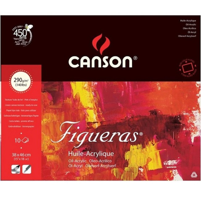 Блок д/масла Figueras 290г 46*38см 10л зерно холста CANSON