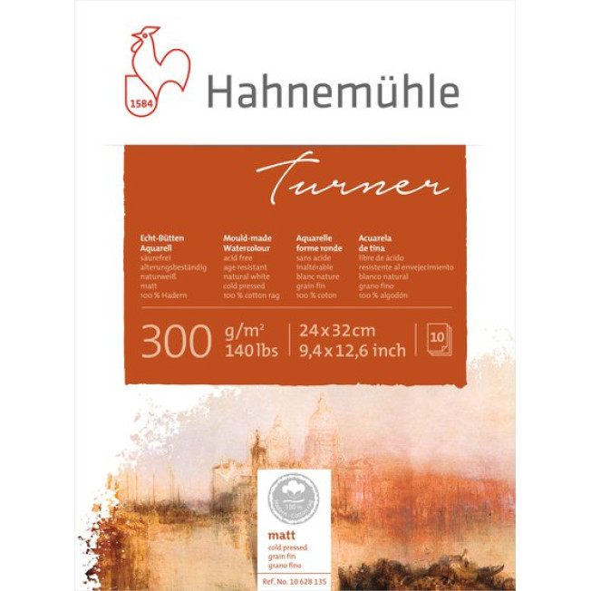 Альбом-склейка для акварели "William Turner" 24*32см 10 л, 300гр 100%хлопок мелкое зерно