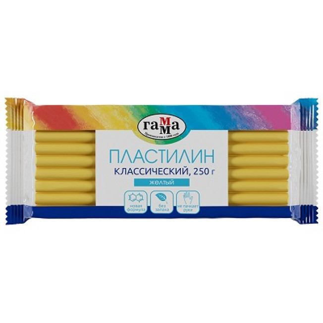 Пластилин Гамма "Классический" 250г желтый