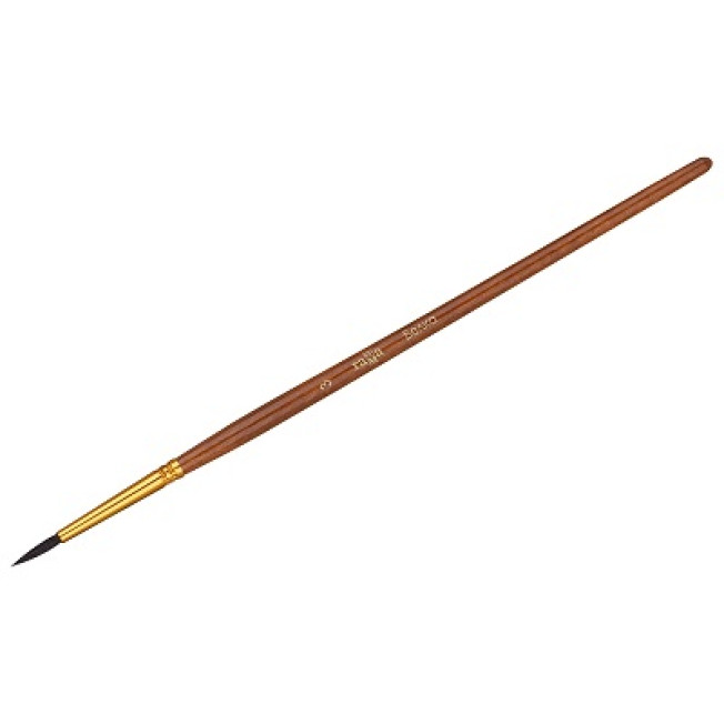 Кисть Белка №3, коричневая ручка, Гамма