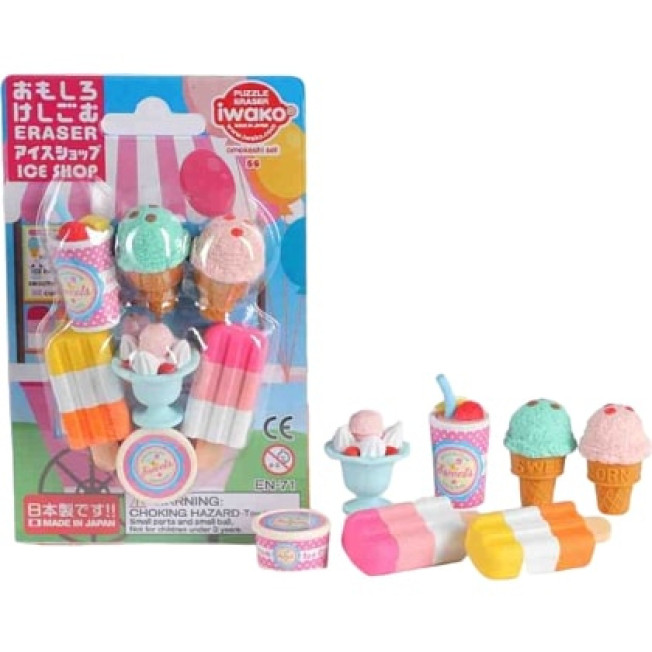 Ластик "IWAKO Ice Shop", блистер