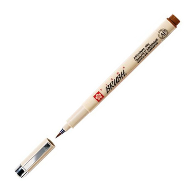 Ручка капиллярная Pigma Brush коричневый цвет