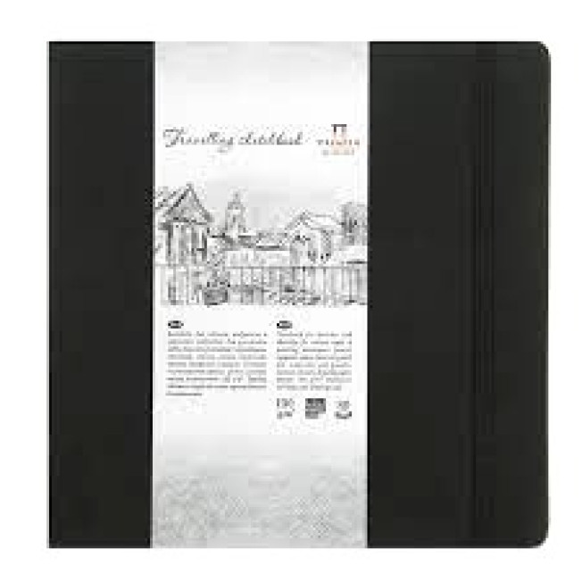Блокнот "Travelling sketchbook" КВАДРАТ черный 140*140, 80л /6/