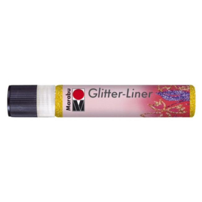 Контур Marabu "Glitter Liner" 25мл, цвет 519 желтый с блестками