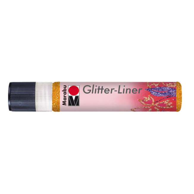Контур Marabu "Glitter Liner" 25мл, цвет 525 мандарин