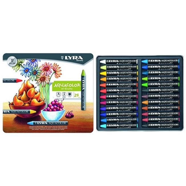 LYRA AQUACOLOR Акварел цветн мелки 24 цв водорастворимые