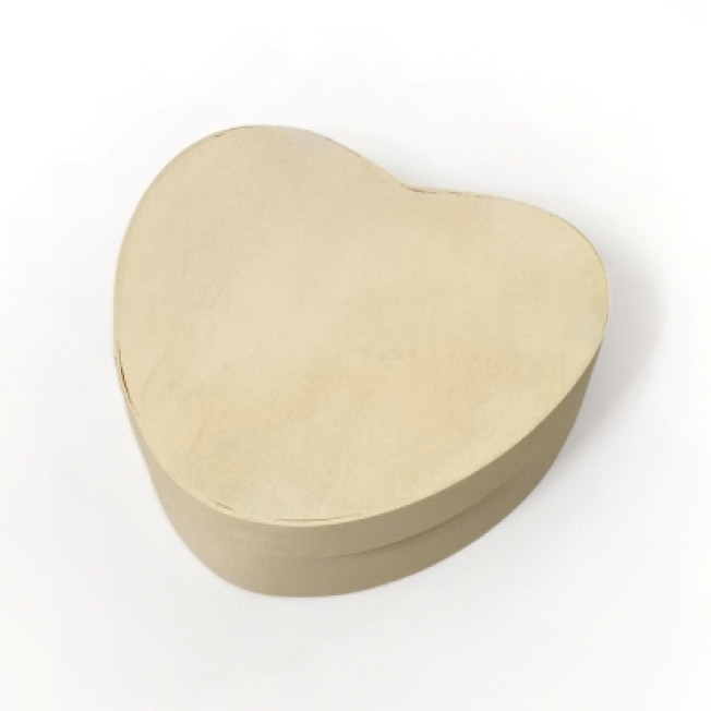 Коробочка деревянная в форме сердца D11см, высота 3,7см