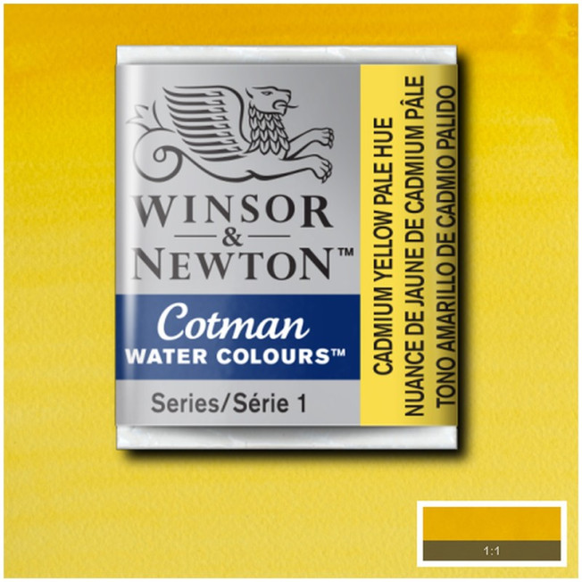 Акварель Winsor&Newton "Cotman" в кюветах, 119 кадмий светло-желтый