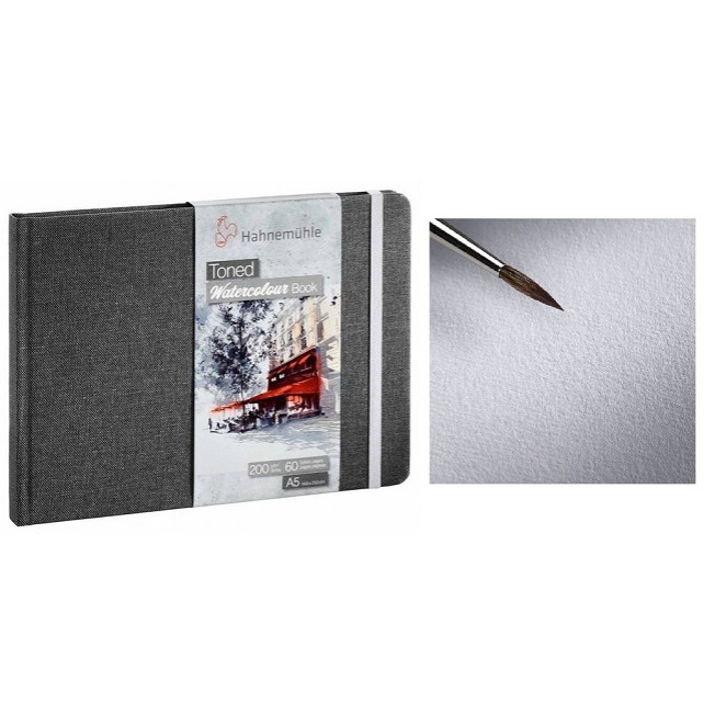 Альбом для акварели Hahnemuhle Watercolour book мелкое зерно, 200г, А5, 30л целлюлоза 100%, серый