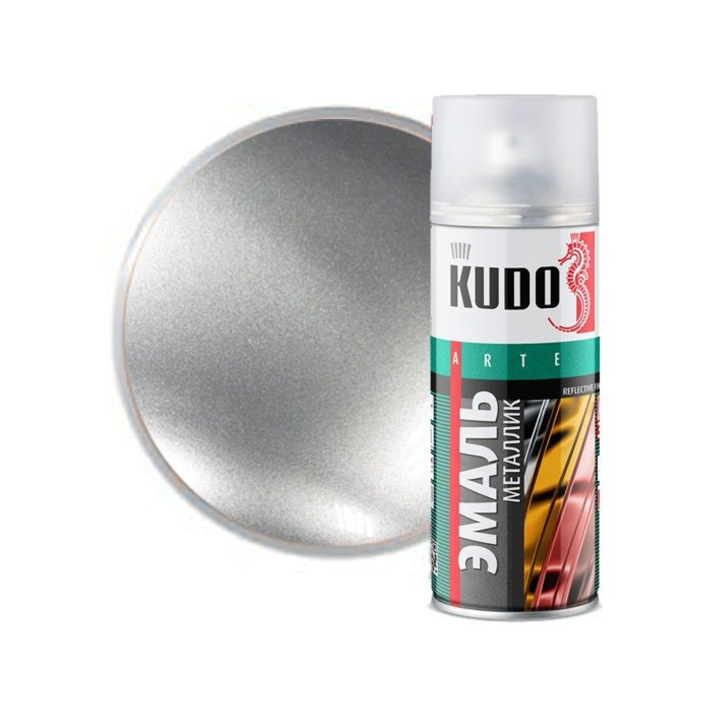 Эмаль KUDO металлик, Хром зеркальный 520гр 1033