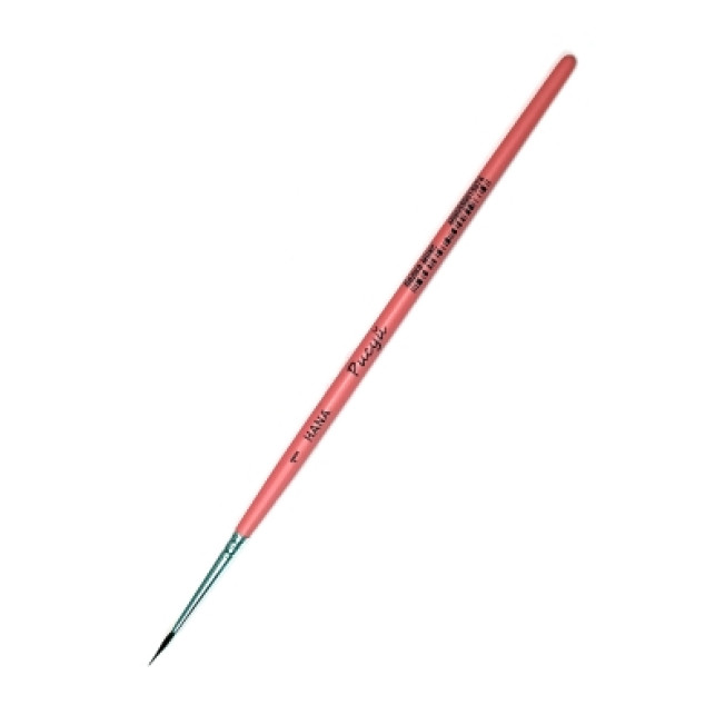 Кисть белка микс круглая №1 розовая ручка HANA Рисуй