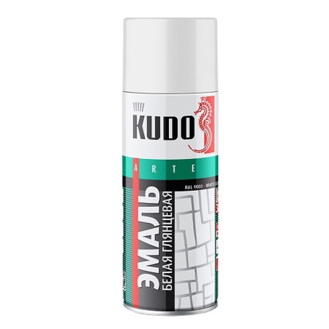 1001 Эмаль универс.белая глянцевая KUDO 520гр