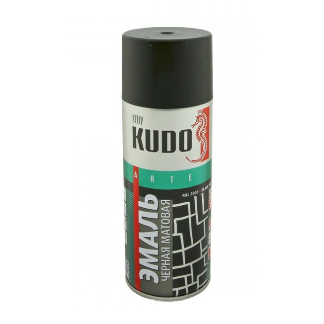 Эмаль KUDO универсальная, черная, матовая 520гр 1102