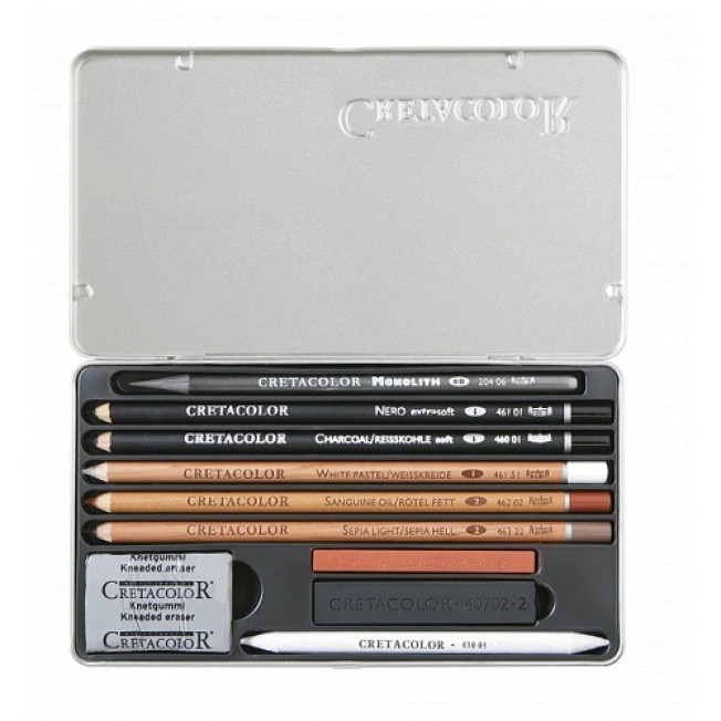 400 20 ARTINO Художественный набор "ARTINO GRAPHITE", метал.  кор,, 10 предметов