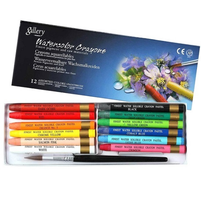 Mungyo Мелки аквар професс 12 цв.+кист карт кор MAC12P