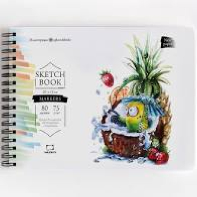 Скетчбук для маркеров "Sketch" 20*15см 80л 75г/м2, пружина, Малевичъ