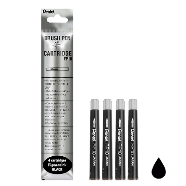 Pentel Картридж (4шт в уп) Brush Pen для ручки-кисти