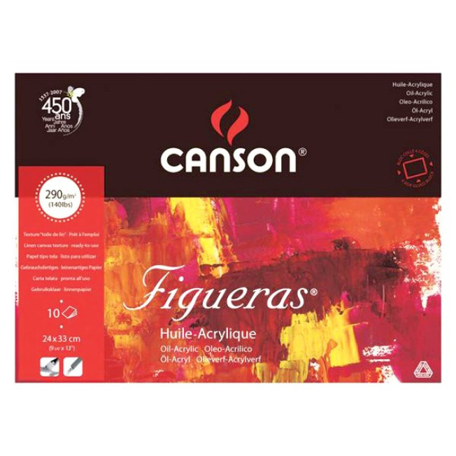 Блок д/масла Figueras 290г 33*24см 10л зерно холста CANSON