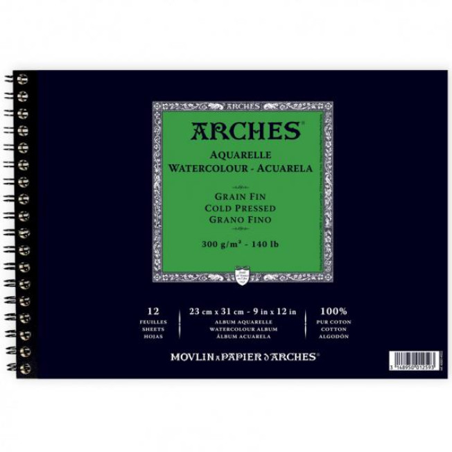 Альбом д/акварели Arches Фин 300гр хл. 100%, 23*31см, 12л спираль,