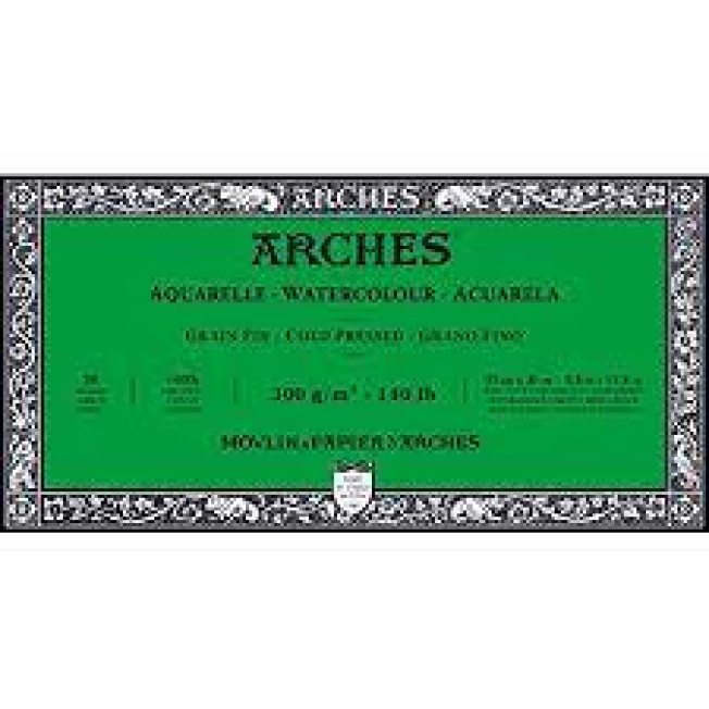 Альбом-склейка д/акварели Arches Фин 300г/м хл.100% 15*30см 20л