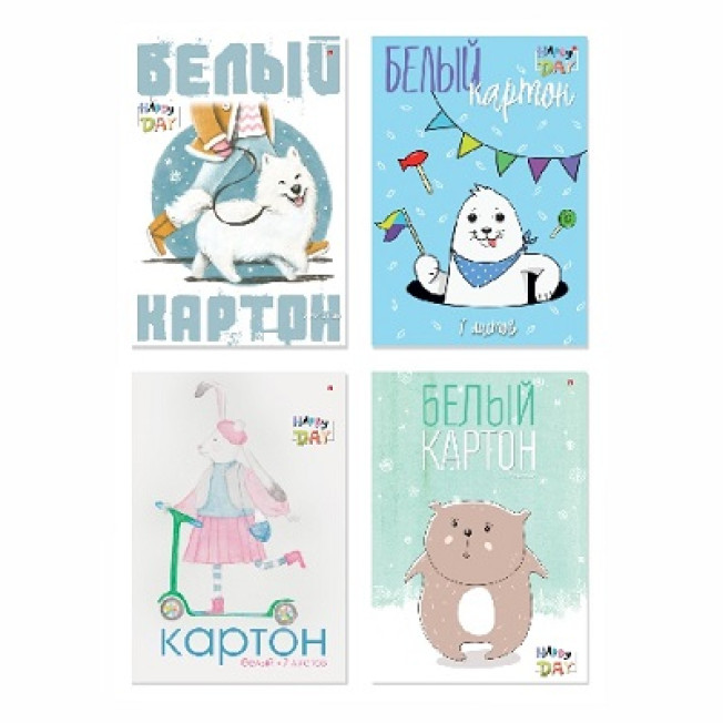Картон цветной  "Мультики", А4 7л 7цв., Альт