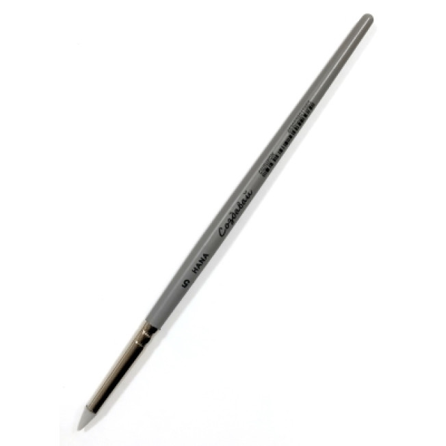 Кисть "HANA" силиконовая серая конус №5, короткая серая ручка