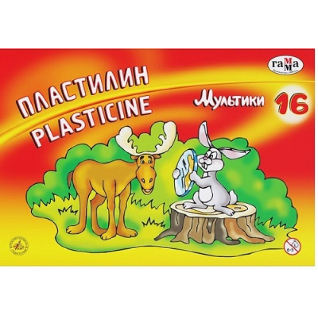 Пластилин 16цв Гамма Мультики 320г стек