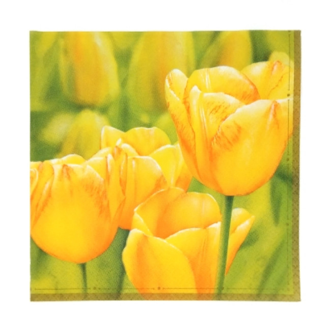 Cалфетки, арт 02901 Желтые тюльпаны