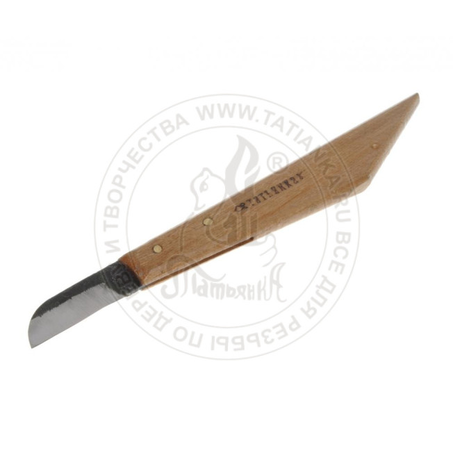 Нож прямой загнутый №14-03 д/резьбы по дереву 00476